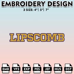 lipscomb bisons embroidery files, embroidery designs, ncaa embroidery files, digital download....
