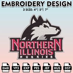 northern illinois huskies embroidery files, embroidery designs, ncaa embroidery files, digital download.