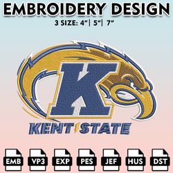 kent state golden flashes embroidery files, embroidery designs, ncaa embroidery files, digital download..