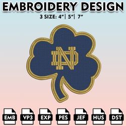 notre dame fighting irish embroidery files, embroidery designs, ncaa embroidery files, digital download..