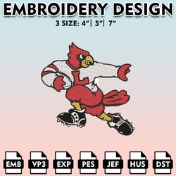 louisville cardinals embroidery files, embroidery designs, ncaa embroidery files, digital download