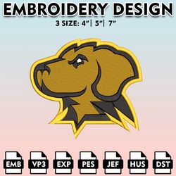 umbc retrievers embroidery files, embroidery designs, ncaa embroidery files, digital download.