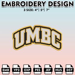 umbc retrievers embroidery files, embroidery designs, ncaa embroidery files, digital download..
