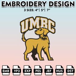 umbc retrievers embroidery files, embroidery designs, ncaa embroidery files, digital download...
