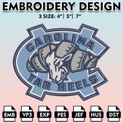 north carolina tar heels embroidery files, embroidery designs, ncaa embroidery files, digital download......