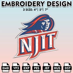 njit highlanders embroidery files, embroidery designs, ncaa embroidery files, digital download..