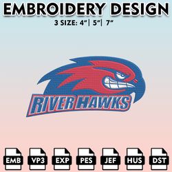 umass lowell river hawks embroidery files, embroidery designs, ncaa embroidery files, digital download......