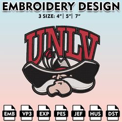 unlv rebels embroidery files, embroidery designs, ncaa embroidery files, digital download.