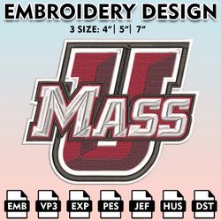 massachusetts minutemen embroidery files, embroidery designs, ncaa embroidery files, digital download