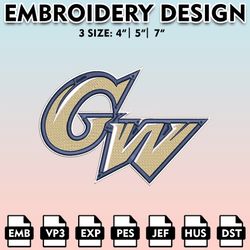 george washington revolutionaries embroidery files, embroidery designs, ncaa embroidery files, digital download.