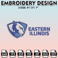 eastern illinois panthers embroidery files, embroidery designs, ncaa embroidery files, digital download.