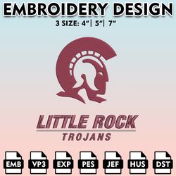 little rock trojans embroidery files, embroidery designs, ncaa embroidery files, digital download...