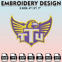 tennessee tech golden eagles embroidery files, embroidery designs, ncaa embroidery files, digital download..