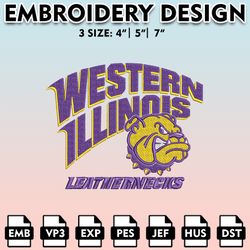 western illinois leathernecks embroidery files, embroidery designs, ncaa embroidery files, digital download.