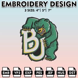 baylor bears embroidery files, embroidery designs, ncaa embroidery files, digital download.