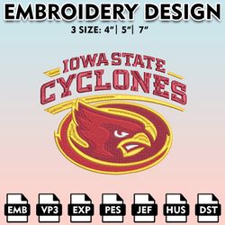 iowa state cyclones embroidery files, embroidery designs, ncaa embroidery files, digital download..
