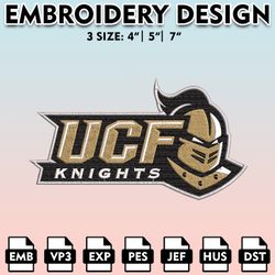 ucf knights embroidery files, embroidery designs, ncaa embroidery files, digital download....