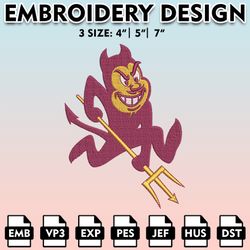 arizona state sun devils embroidery files, embroidery designs, ncaa embroidery files, digital download.....