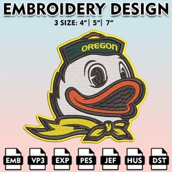 oregon ducks embroidery files, embroidery designs, ncaa embroidery files, digital download