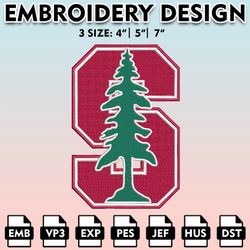 stanford cardinal embroidery files, embroidery designs, ncaa embroidery files, digital download