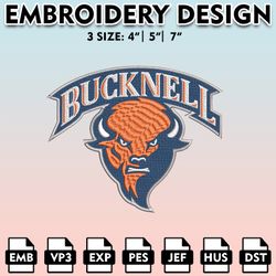 bucknell bison embroidery files, embroidery designs, ncaa embroidery files, digital download..