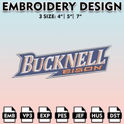 bucknell bison embroidery files, embroidery designs, ncaa embroidery files, digital download...