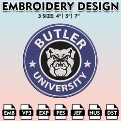 butler bulldogs embroidery files, embroidery designs, ncaa embroidery files, digital download.......
