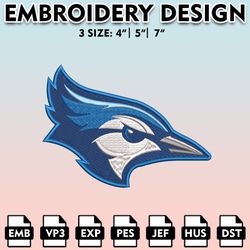 creighton bluejays embroidery files, embroidery designs, ncaa embroidery files, digital download.