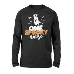 one spooky funny nurse ghost halloween long sleeve t shirt