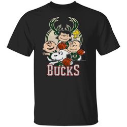 peanut characters mashup milwaukee bucks gift family t-shirt