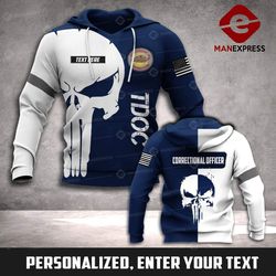 personalized tdoc &8211 tennessee department of correction 3d all-over pullover hoodie print unisex correctional officer
