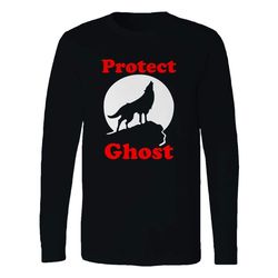 protect ghost game of thrones jon snow&8217s direwolf parody long sleeve t-shirt tee