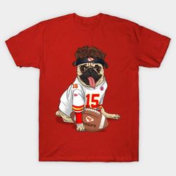 pug mahomes kansas city t-shirt all over print for unisex