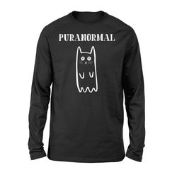 purranormal ghost cat paranormal halloween kitty halloween long sleeve t shirt