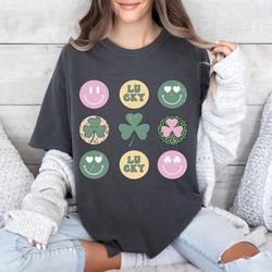 retro st. patrick's day shirt, st patricks day, clover shirt, hearts retro groovy