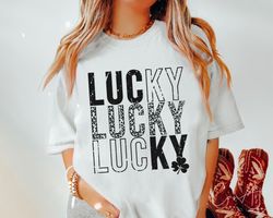 lucky svg shirt, st. patricks day shirt, st. patty's day shirt, good luck charm shirt, lucky clover shirt, distressed
