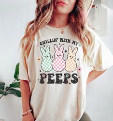 funny kids easter tee, cute bunny tee, easter peeps t-shirt, hello spring tshirt, my peeps shirt, easter bunny shirt