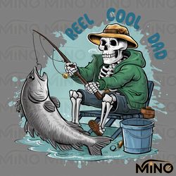 fishman reel cool dad skeleton png digital download files