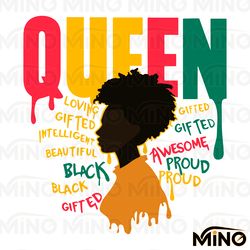 retro juneteenth queen black history svg