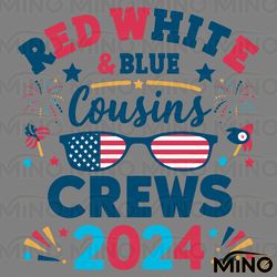 red white and blue cousins crew svg digital download files