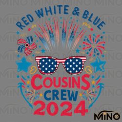 red white and blue cousins crew 2024 fireworks png