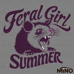 funny feral girl summer opossum meme svg