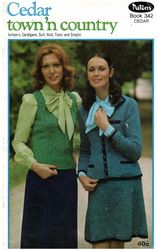 knitting pattern for womens jumpers cardigans patons 342 cedar vintage