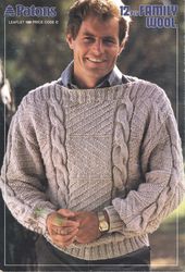 knitting pattern for mens jumper patons leaflet 189 vintage