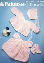 vintage knitting pattern for baby patons 7104 layette