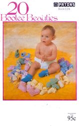 vintage baby bootees knitting and crochet pattern patons c24 20 bootee beauties