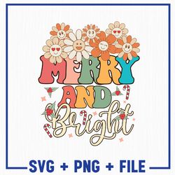 merry and bright svg, christmas svg, merry christmas svg, christmas png