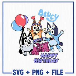 bluey png, bluey bundle svg and png, bluey happy birthday svg, bluey family svg