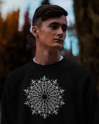 mandala print men's sweatshirt cotton sweatshirt street wear print art original print mandala art