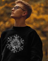 men's clothing sweatshirt "forest" white print unisex wear cotton pullover warm sweater